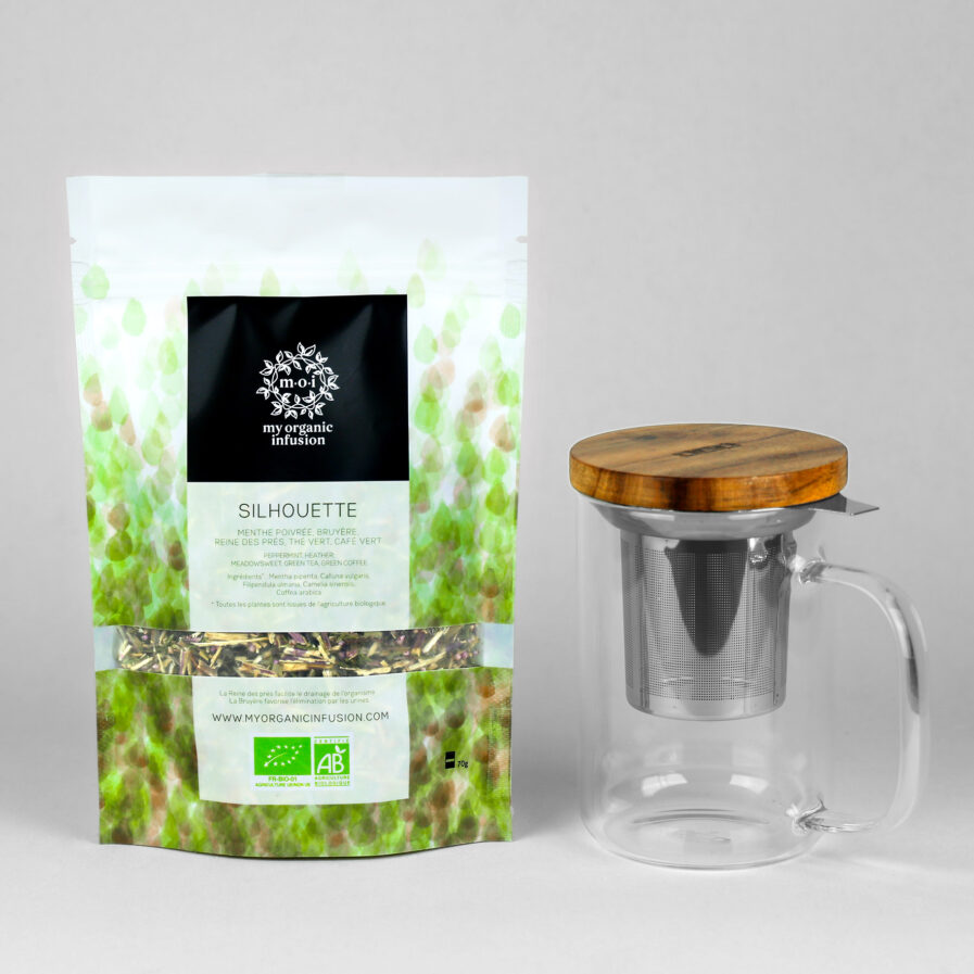 infusion silhouette en vrac avec mug infuseur 450ml