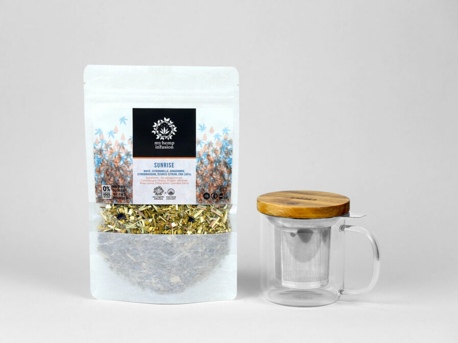 Infusion au CBD Sunrise avec son mug infuseur 300ml