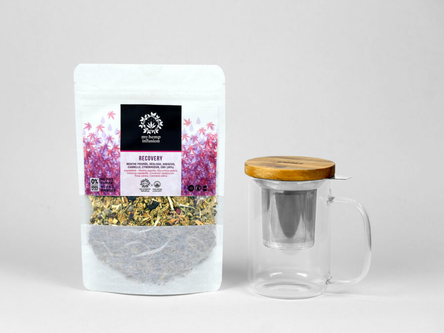 Infusion au CBD Recovery avec son mug infuseur 450ml