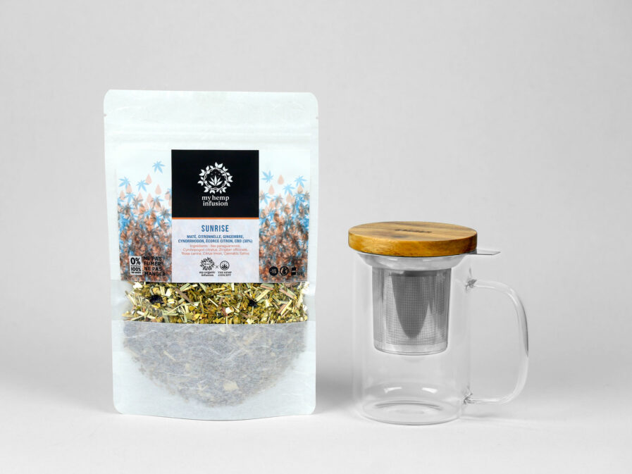 Infusion au CBD Sunrise avec son mug infuseur 450ml